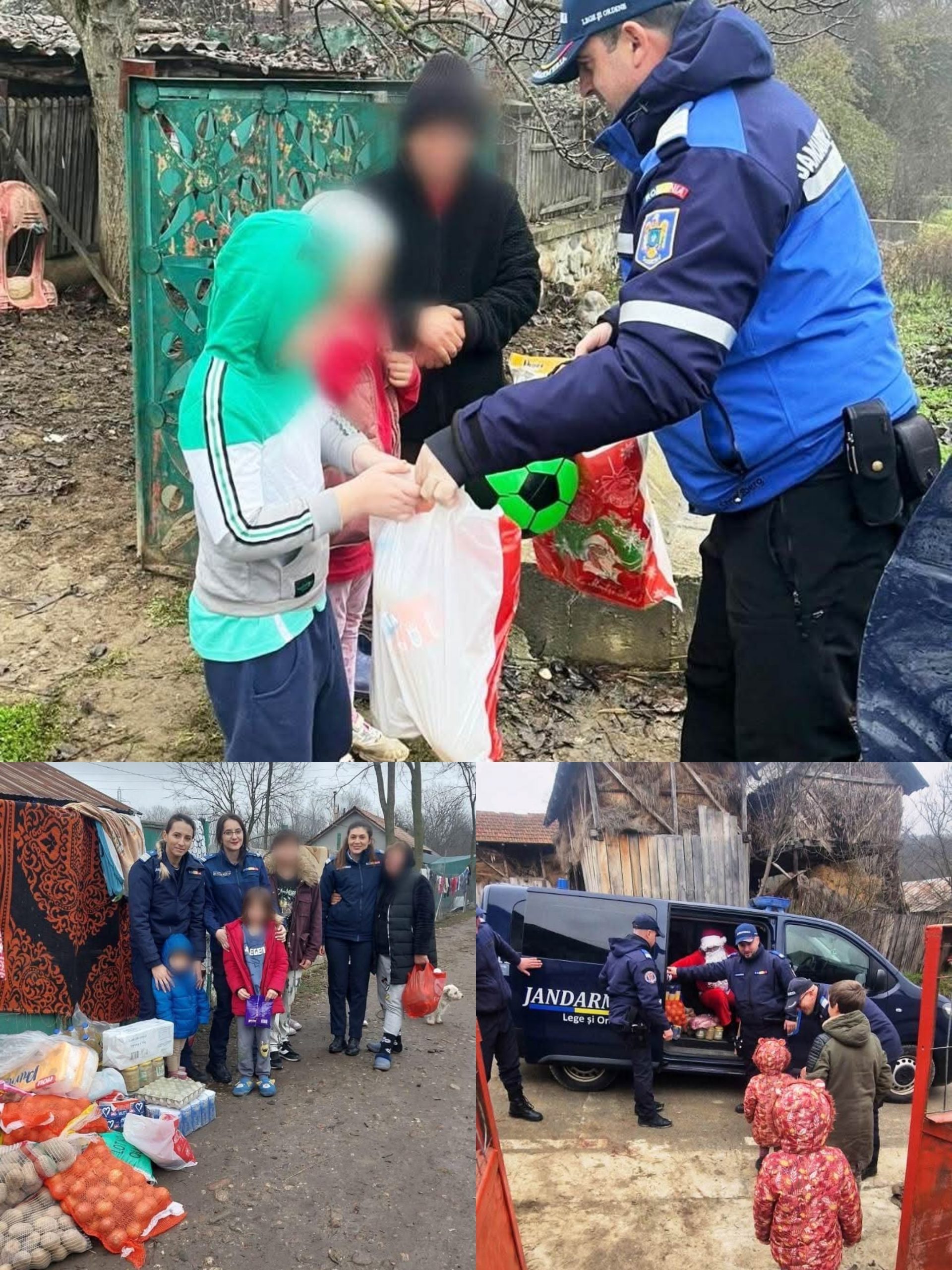 Jandarmii din Gorj oferă sprijin umanitar familiilor din județ de Moș Crăciun
