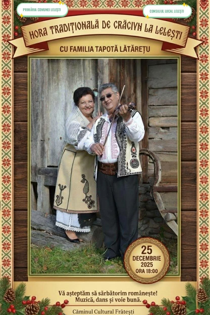 Comuna Lelești din Gorj organizează un Crăciun plin de tradiții autentice