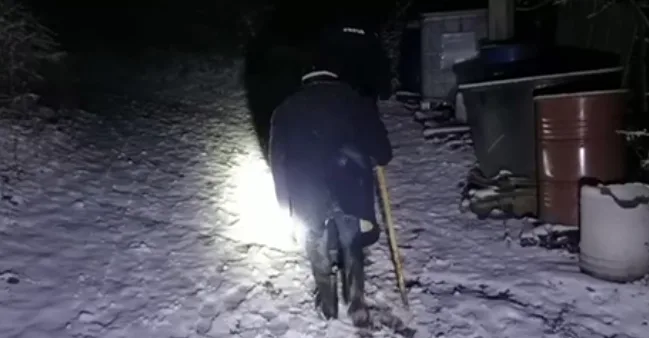 Jandarmii montani îl salvează pe un cioban rătăcit în zăpada din Viforâta