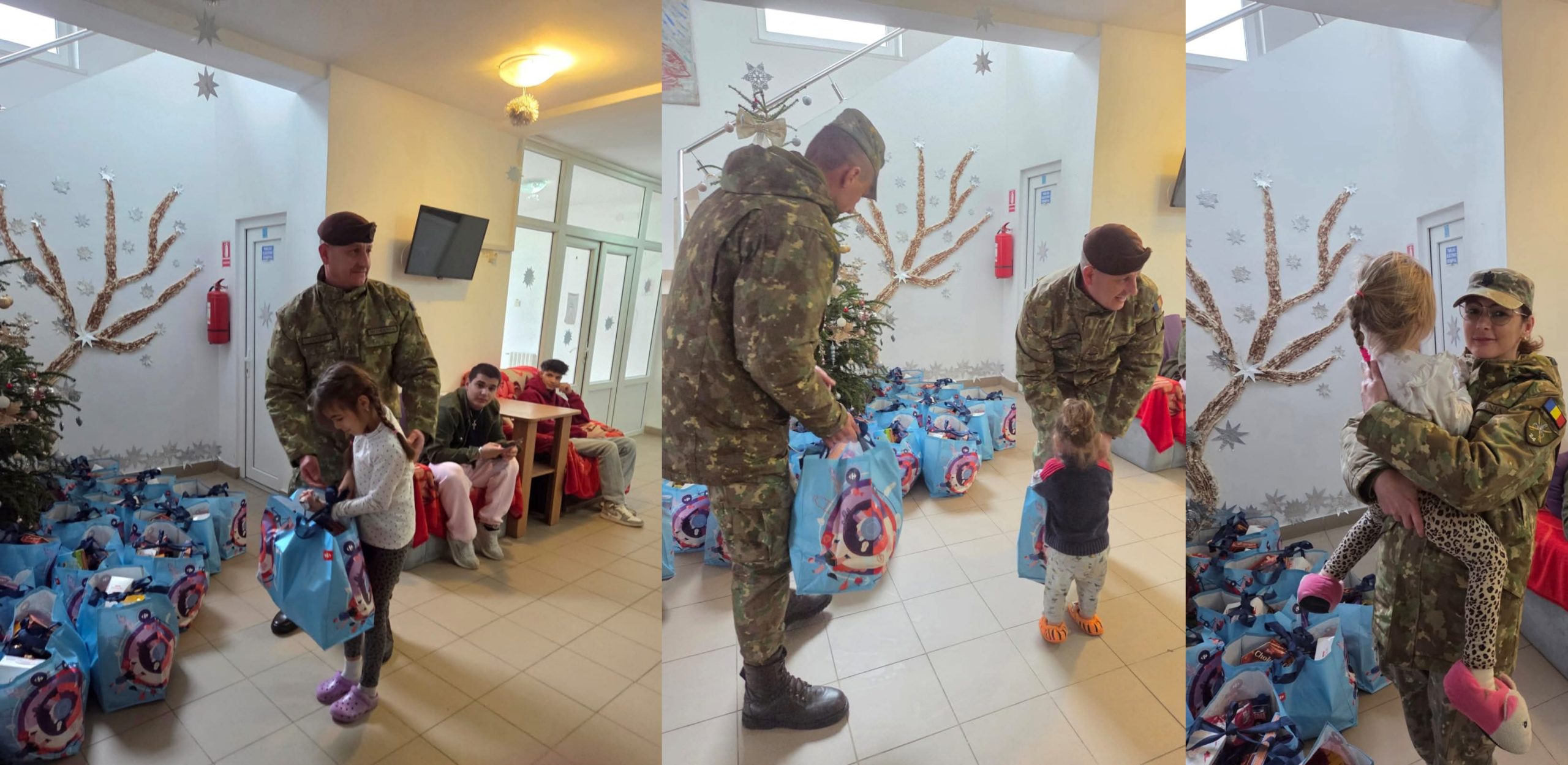 Militarii din Batalionul 24 Infanterie aduc bucurie copiilor din Gorj de Crăciun