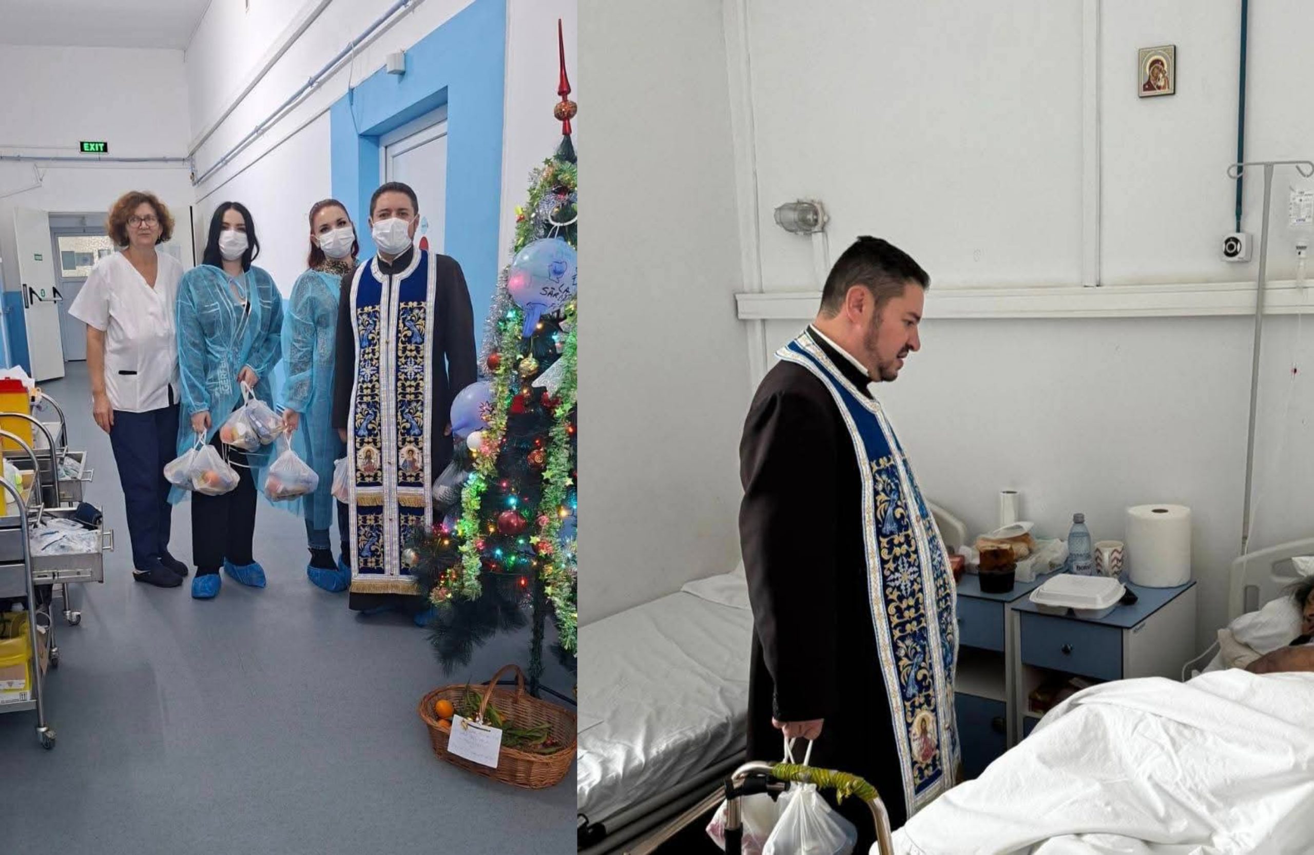 Preotul Spitalului Județean Târgu-Jiu a adus sprijin pacienților de Crăciun