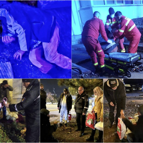 Solidaritate în seara de Crăciun! Polițiștii Locali din Pitești oferă pachete calde persoanelor fără adăpost
