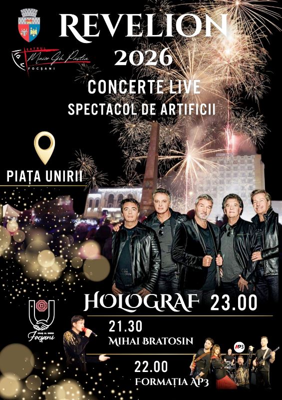 Primăria Focșani organizează spectacol de Revelion cu Dan Bittman și Holograf