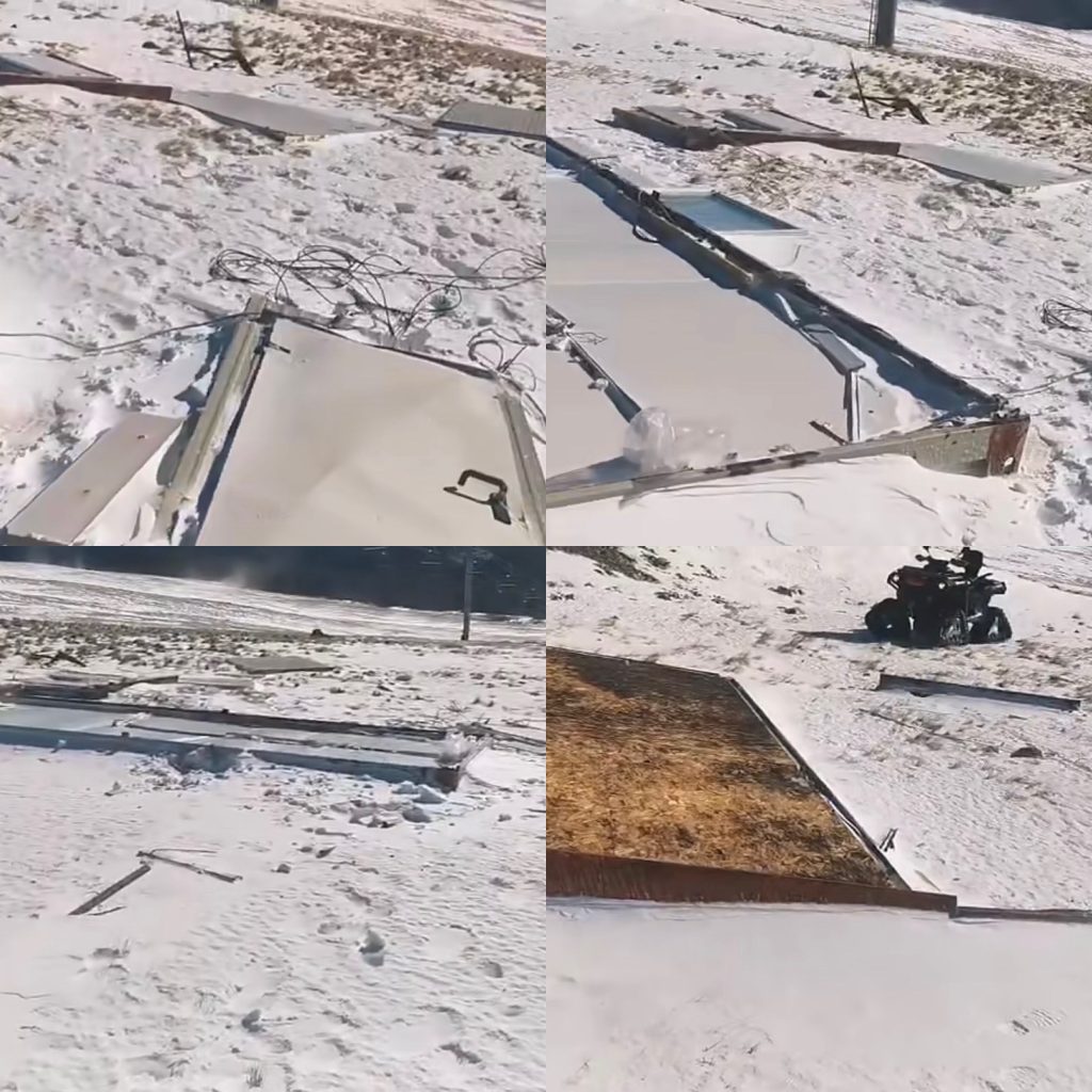 Viscolul distruge cabinetul medical al Salvamont Gorj de pe Vârful Păpușa