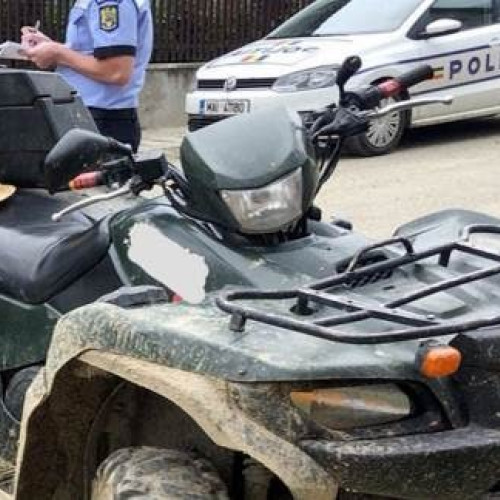 Un tânăr de 17 ani surprins conducând un ATV fără permis în Gorj