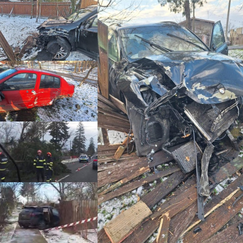 Două persoane rănite după un grav accident cu Porsche și Renault la Bujoreni