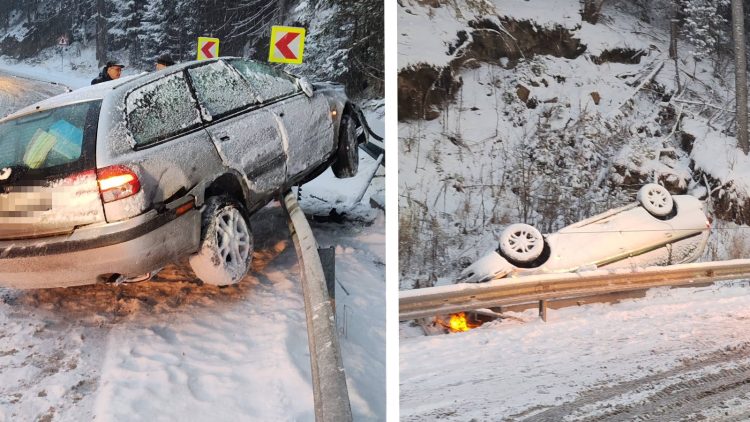 Viscol puternic afectează traficul în Pasul Prislop pe DN18
