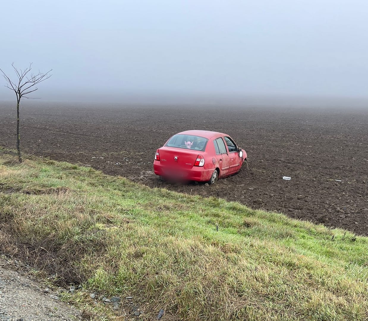 O tânără a pierdut controlul volanului și a ieșit de pe carosabil pe drumul Tulcea-Constanța
