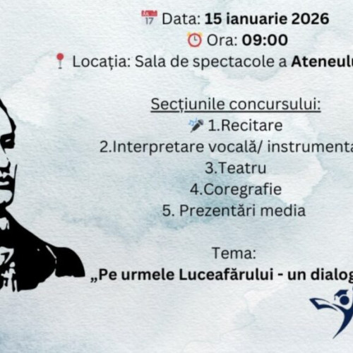 Liceul „Profesor Mihai Dumitriu” organizează concursul „Floare Albastră” pe 15 ianuarie