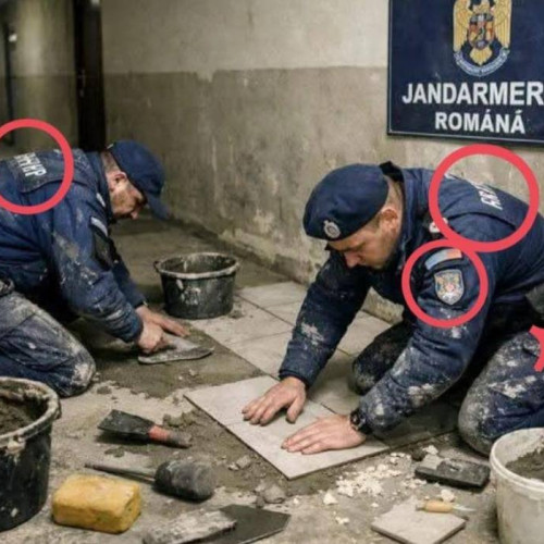Jandarmeria respinge imaginile false cu angajați care pun gresie, realizate cu inteligență artificială