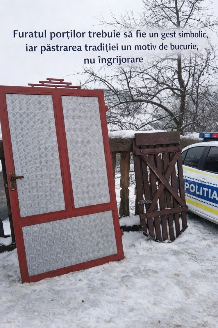 Poliția îndeamnă la responsabilitate în păstrarea tradiției furatului porților