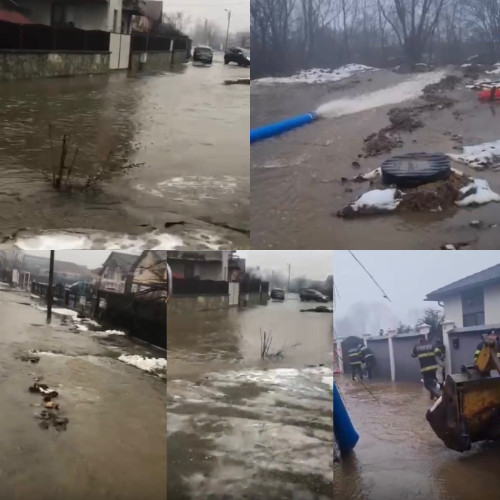 Pompierii și echipele locale combat inundațiile în municipiul Târgu Jiu și județul Gorj
