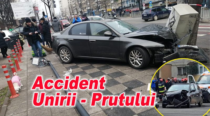 Două șoferițe implicate într-un accident la intersecția Bd. Unirii cu str. Prutului