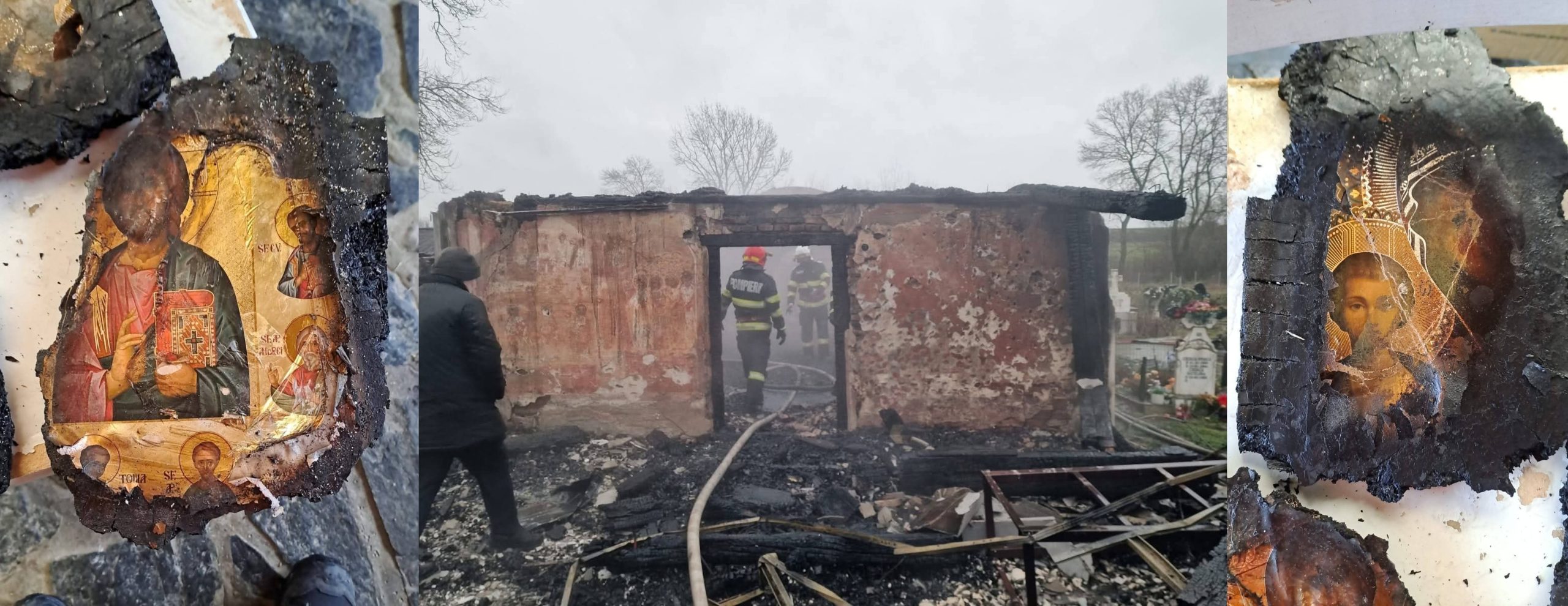 Biserica veche din Lada, distrusă într-un incendiu, cere sprijin pentru refacere