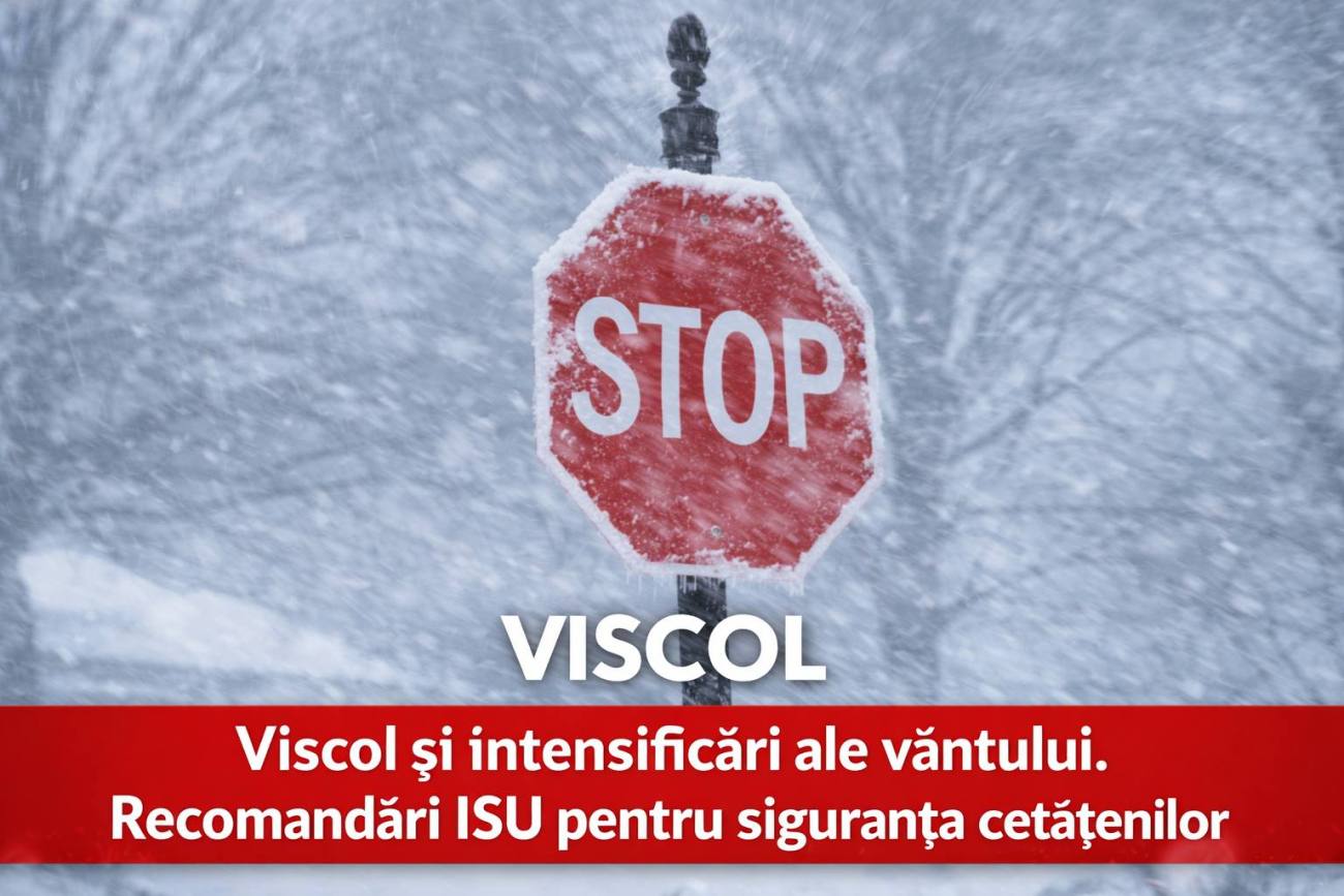ISU avertizează asupra intensificării fenomenelor de iarnă și recomandă prudență la drum
