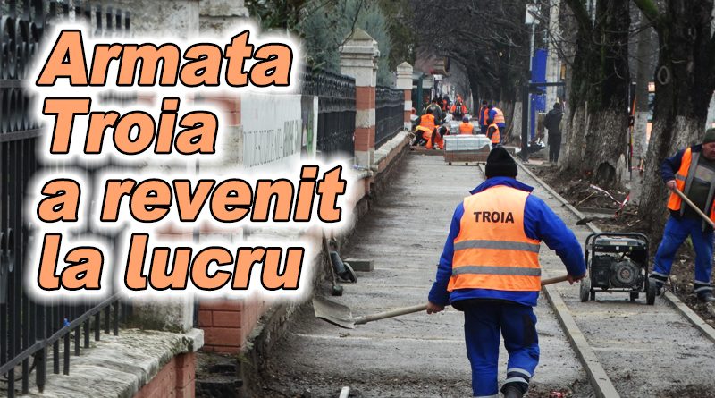 Troia lucrează la Bd. N. Bălcescu și pregătește intervenții pe străzile din Buzău