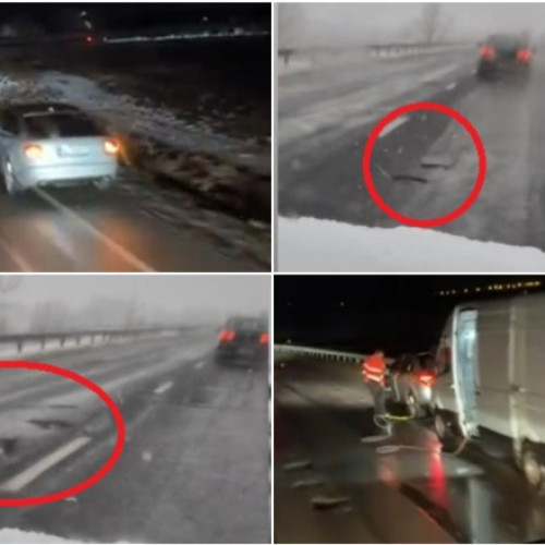 Șoferii din vestul țării, afectați de gropi pe drumuri după prima ninsoare
