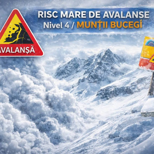 Administrația Națională de Meteorologie avertizează asupra riscului mare de avalanșe în Munții Bucegi