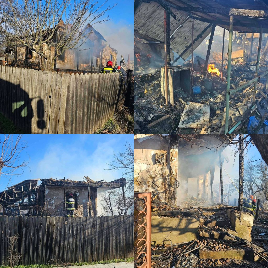 Comunitatea din Logrești ajută un bărbat rămas fără casă după un incendiu