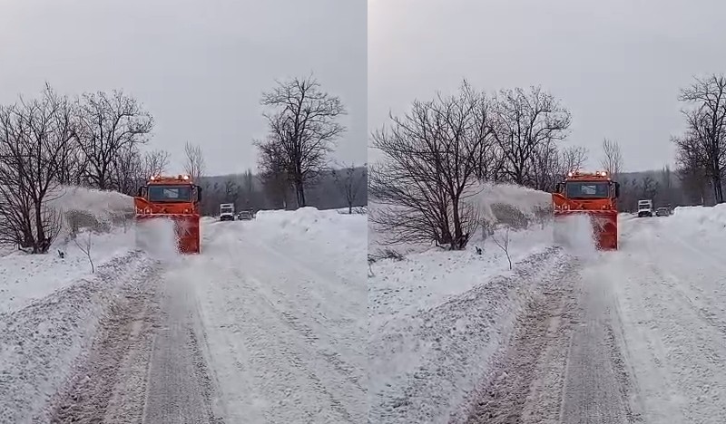 Autofreza continuă deszăpezirea pe DN 29A în județul Botoșani