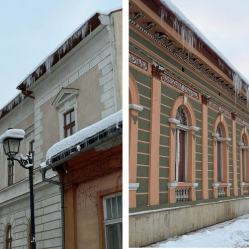 Gerul creează pericol în Baia Mare din cauza țurțurilor formate pe clădiri