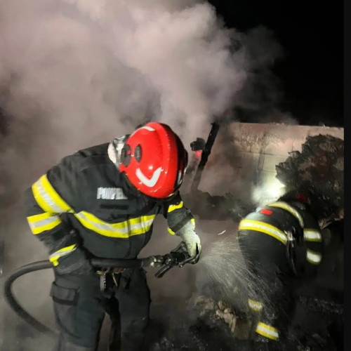 Pompierii au intervenit pentru stingerea unui incendiu izbucnit la pubele în Micro 18