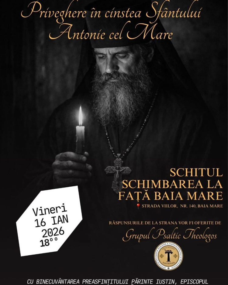 Grupul Psaltic „Theologos” organizează priveghere în cinstea Sfântului Antonie cel Mare