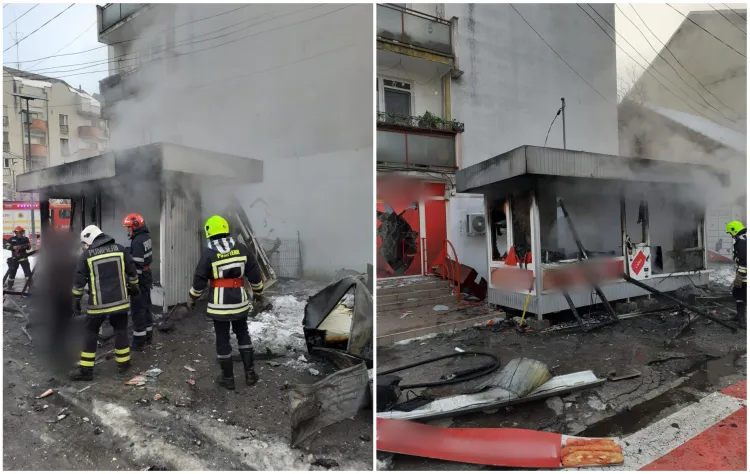 Explozie la o plăcintărie din Gherla, un proprietar a rămas fără spațiul de vânzare