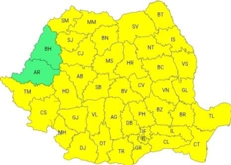 ANM anunță Cod Galben de ger în mai multe regiuni ale țării în noaptea de 18 spre 19 ianuarie