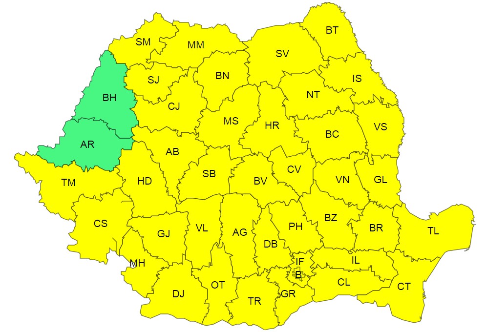 ANM anunță cod galben de ger în județul Botoșani începând de duminică seară