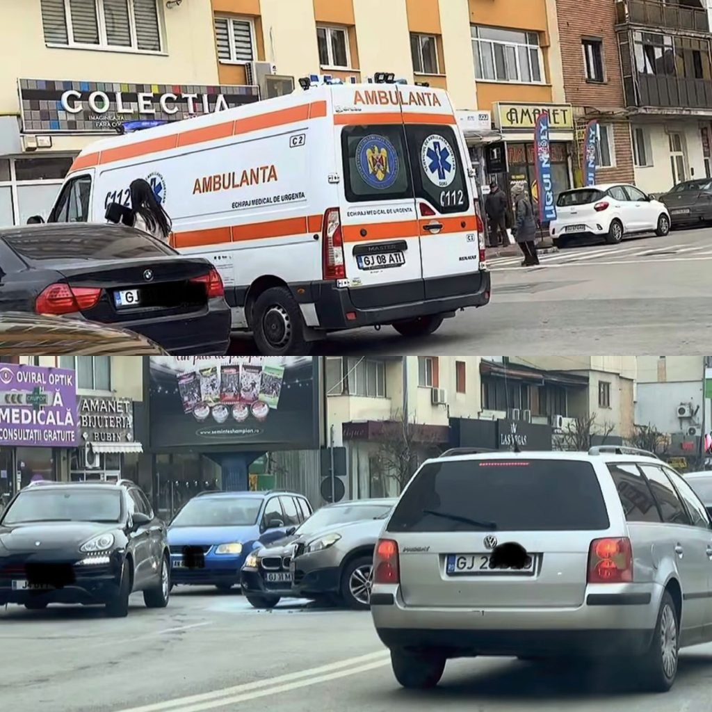 Două autoturisme s-au ciocnit pe strada Victoriei din Târgu Jiu, fără răni grave