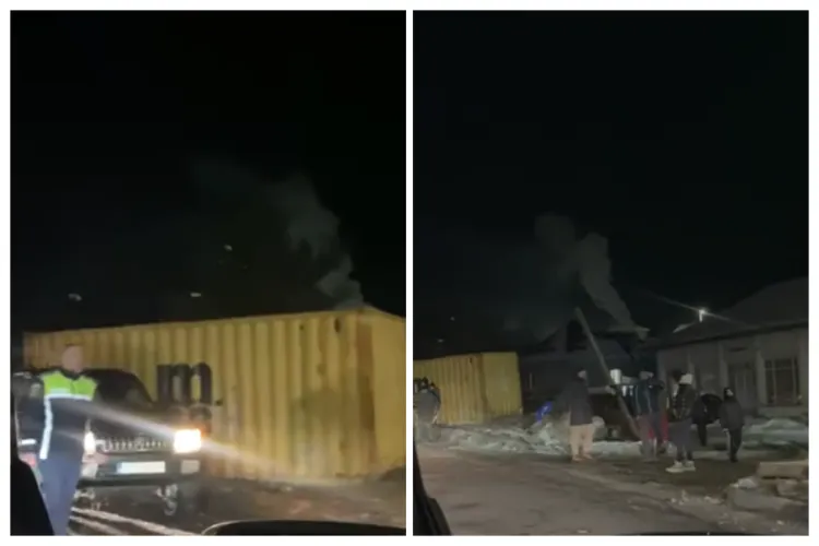 Trafic blocat temporar în Vâlcele după răsturnarea unui container pe șosea