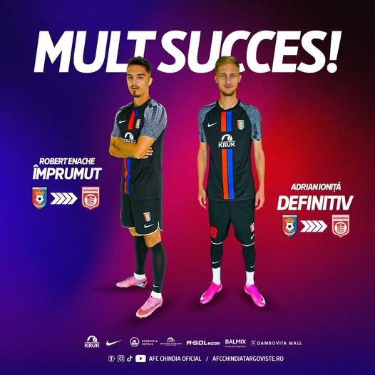 Chindia Târgoviște renunță la Adrian Ioniță și Robert Enache în favoarea lui CS Dinamo București