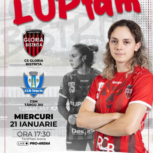 Gloria joacă miercuri la TeraPlast Arena într-un meci transmis pe Pro Arena