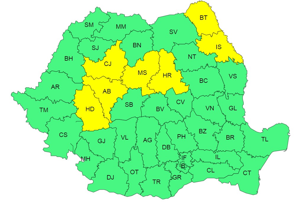 ANM anunță cod galben de ger și temperaturi foarte scăzute în județul Botoșani