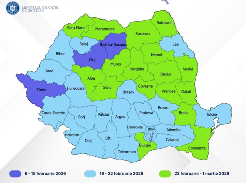 Elevii din Gorj vor avea vacanța de schi în perioada 16–22 februarie 2026