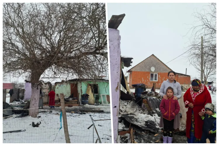 O familie din Gepiu rămâne fără adăpost după un incendiu devastator