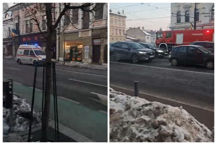 Pompierii din Cluj-Napoca sting un incendiu la un microbuz în autogara de pe strada Giordano Bruno