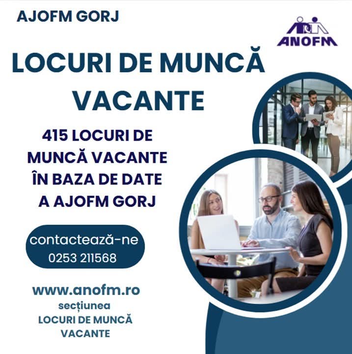 AJOFM Gorj anunță 415 locuri de muncă vacante în județ