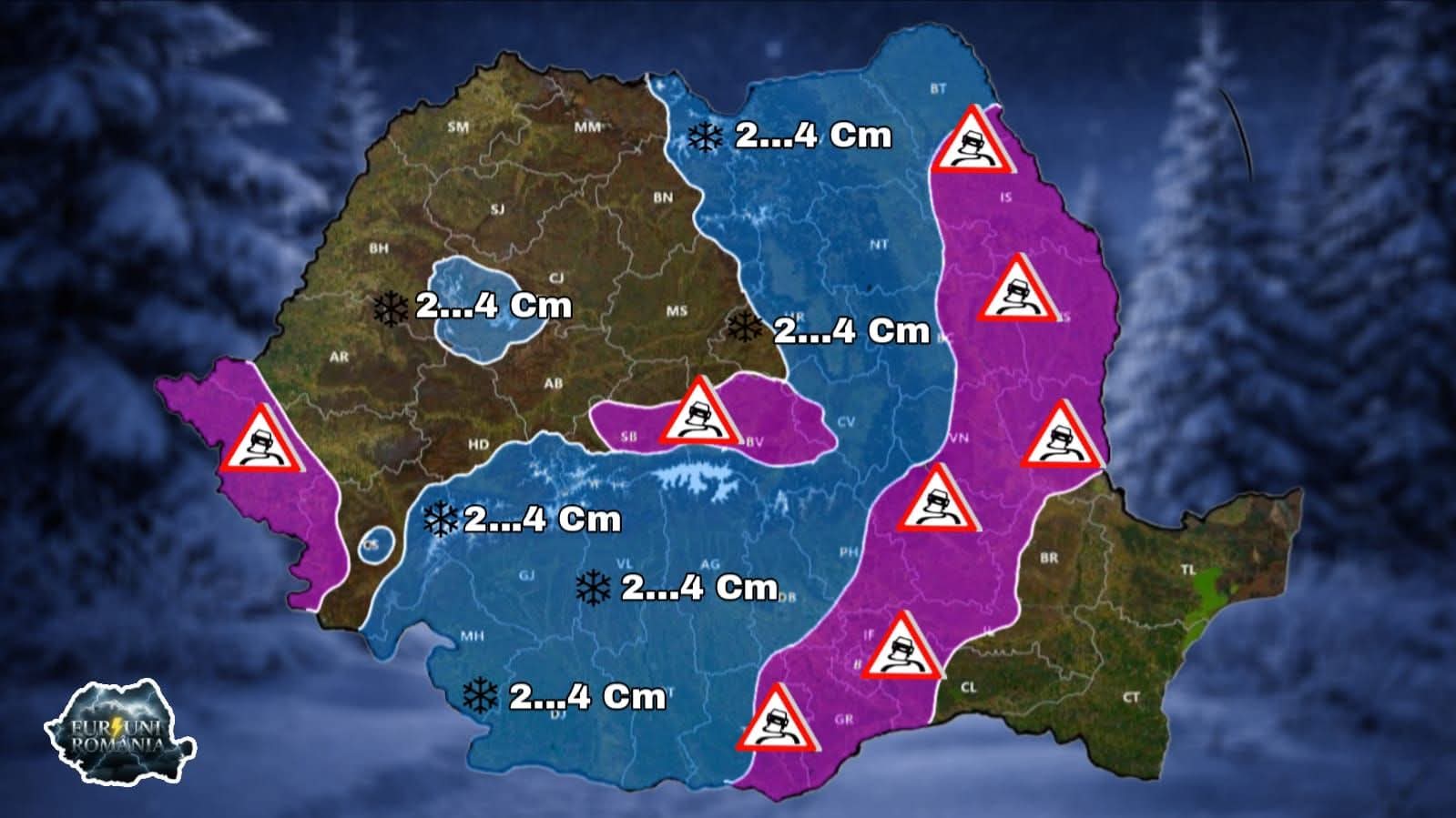 Prognoză meteo: ninsori, ploi înghețate și polei în sudul și estul țării
