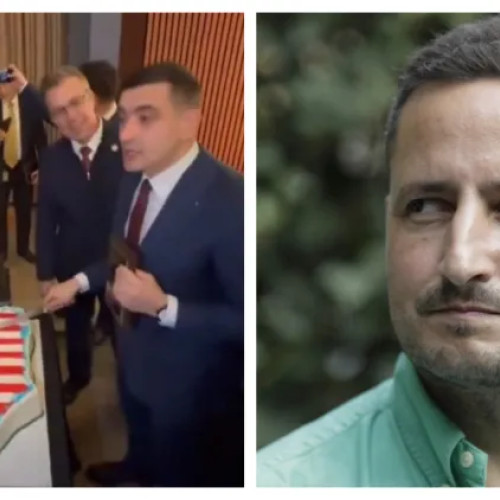 George Simion stârnește controverse la Washington după tăierea tortului în forma Groenlandei