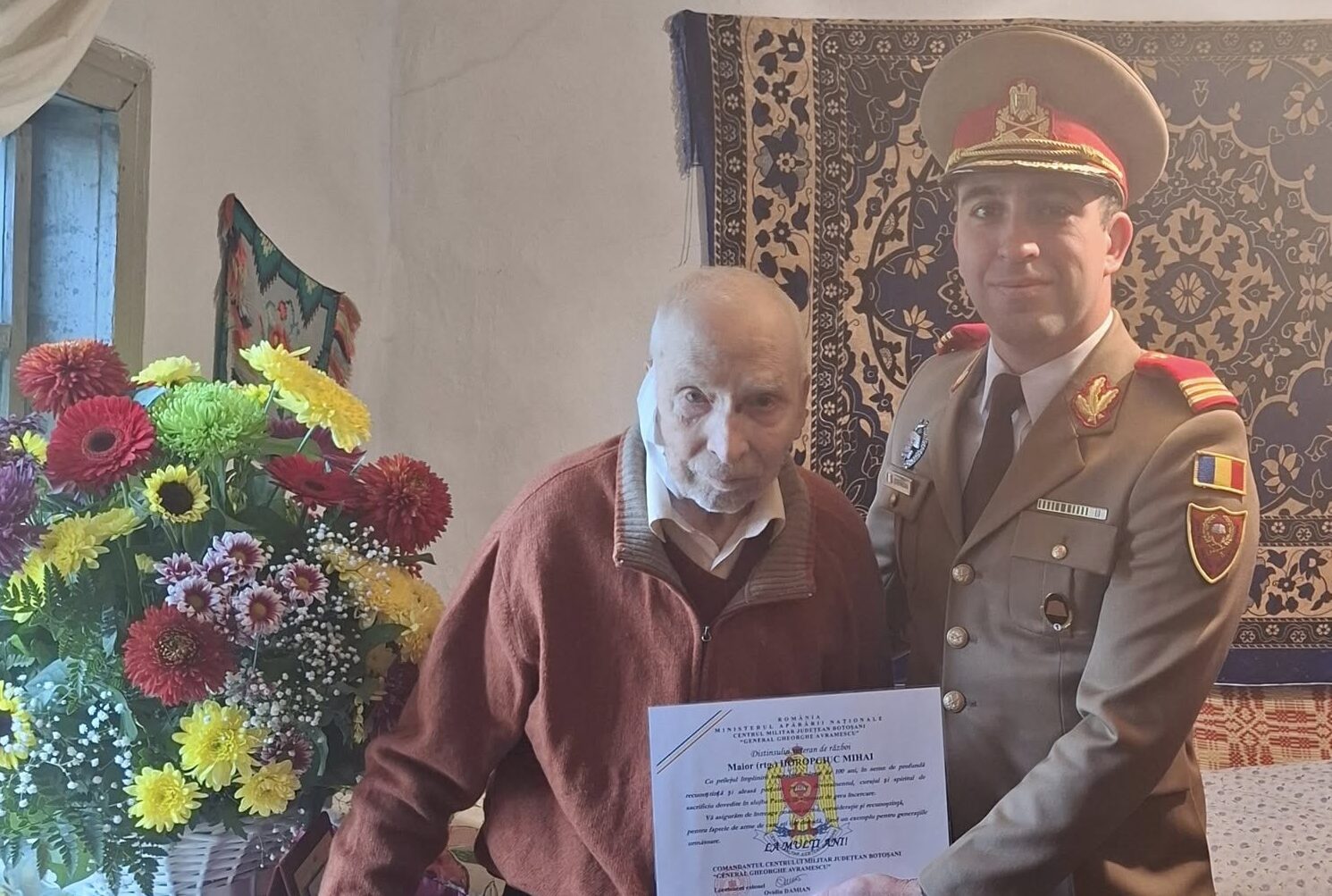 Veteranul de război Mihai Horopciuc, sărbătorit la 100 de ani, a încetat din viață