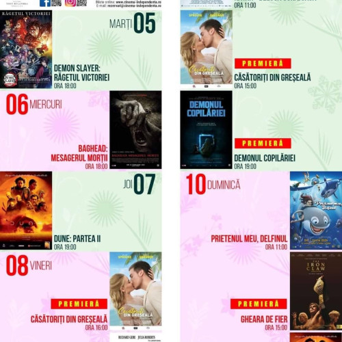 Primăvara debută cu noutăți la Cinema Independența: programul proiecțiilor de film pentru 05 – 10 martie 2024