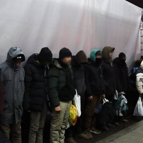 11 migranți depistați ascunși într-o autoutilitară