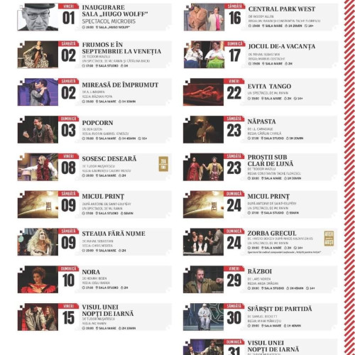 Spectacole de top la Teatrul Tony Bulandra din Târgoviște, în martie 2024