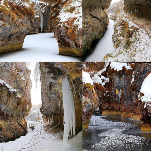 Cheile Corcoaia dezvăluie un peisaj de iarnă spectaculos în Valea Cernei