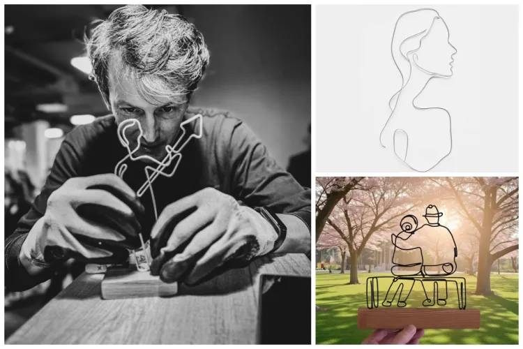 Artistul clujean Paul Cristian Cordoș transformă sârma în sculpturi expresive