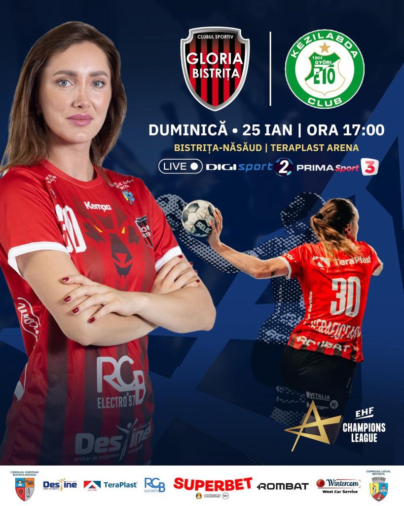 Gloria întâlnește campioana Gyor în Liga Campionilor la handbal