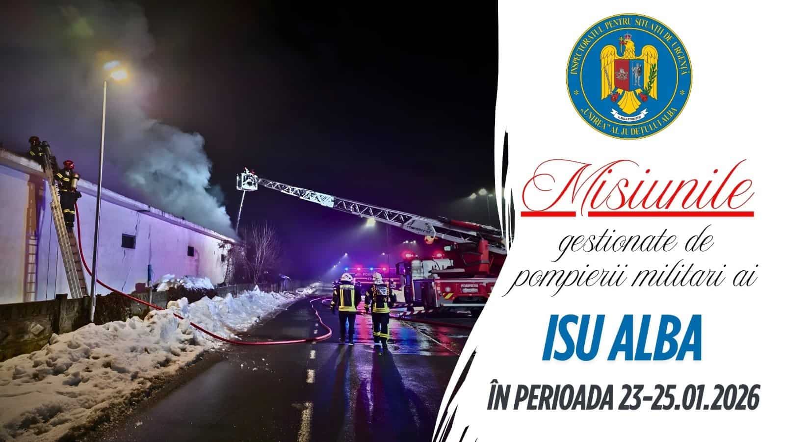 ISU Alba a gestionat 80 de misiuni în weekendul recent