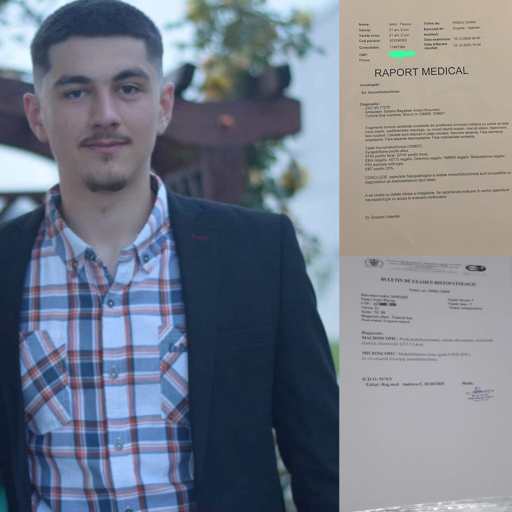 Apel la solidaritate pentru Flavius, un tânăr în lupta cu tumoră cerebrală